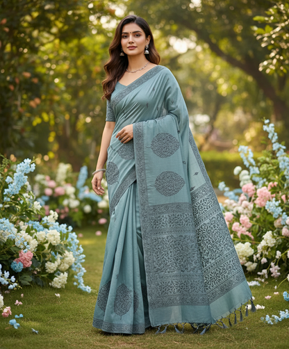 Fancy Saree with Self Design and Handwork - BBS126D