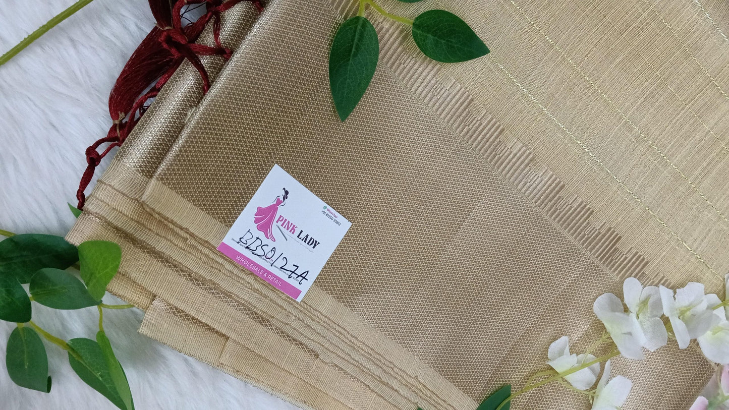 Soft Chanderi pattu saree with Zeri Lines - BBS127A