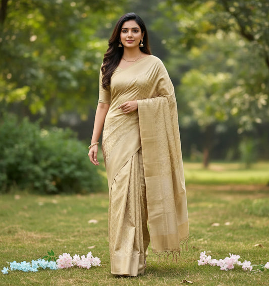 Soft Chanderi pattu saree with Zeri Lines - BBS127A