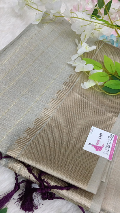Soft Chanderi pattu saree with Zeri Lines - BBS127B