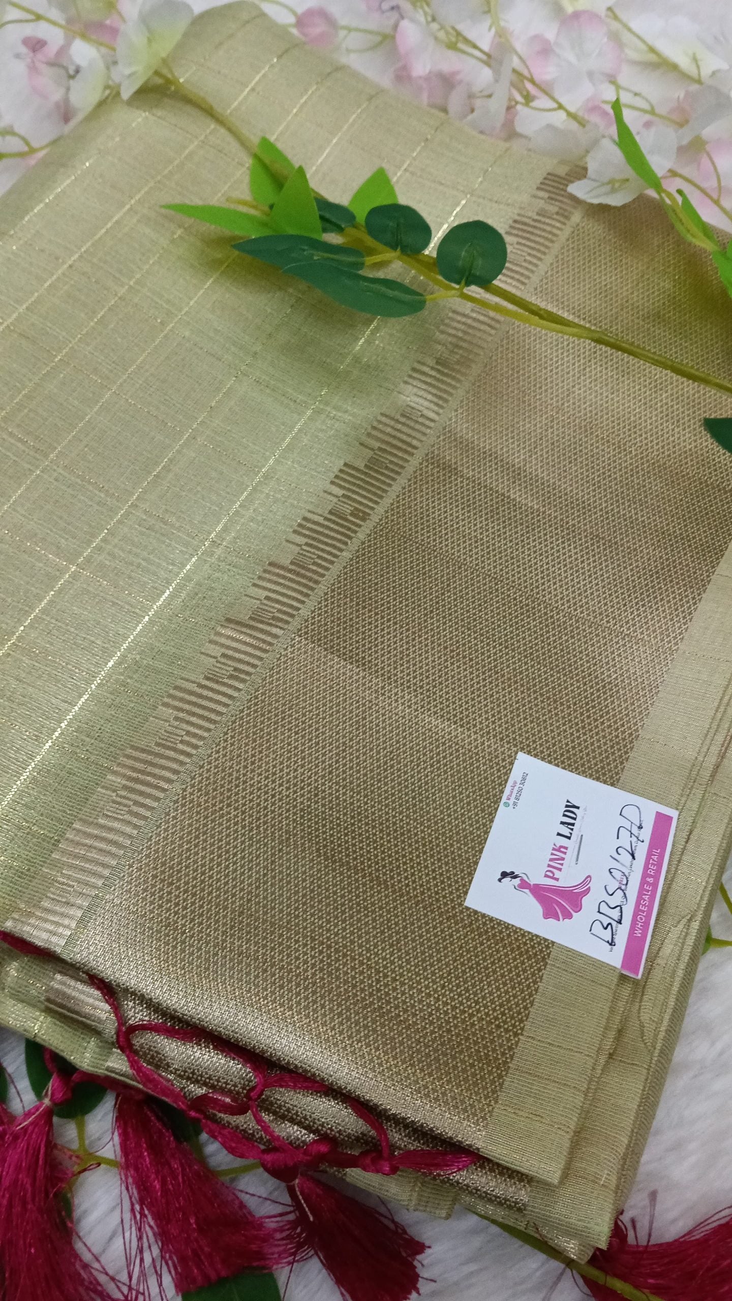 Soft Chanderi pattu saree with Zeri Lines - BBS127D