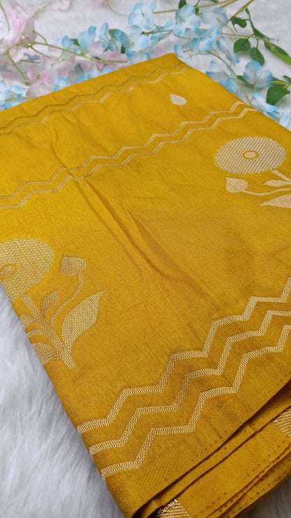 Banarasi Silk Saree with Weaving - BBS129A