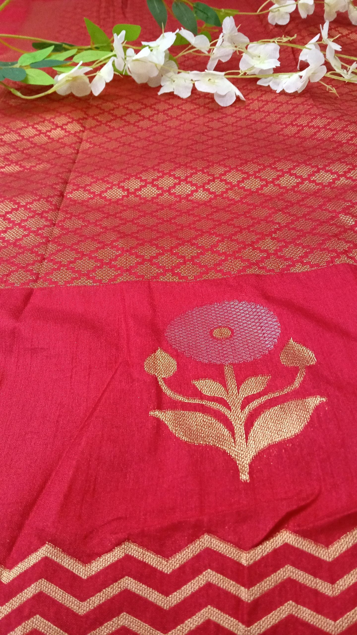 Banarasi Silk Saree with Weaving - BBS129B