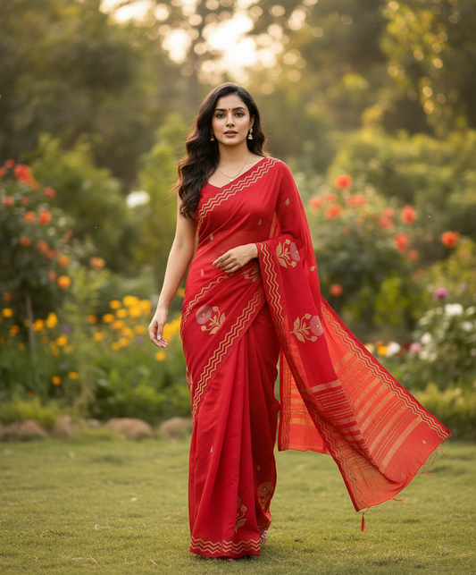 Banarasi Silk Saree with Weaving - BBS129B