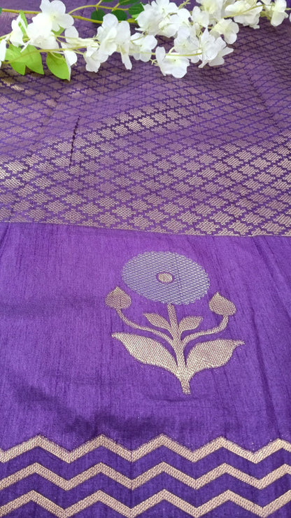 Banarasi Silk Saree with Weaving - BBS129C