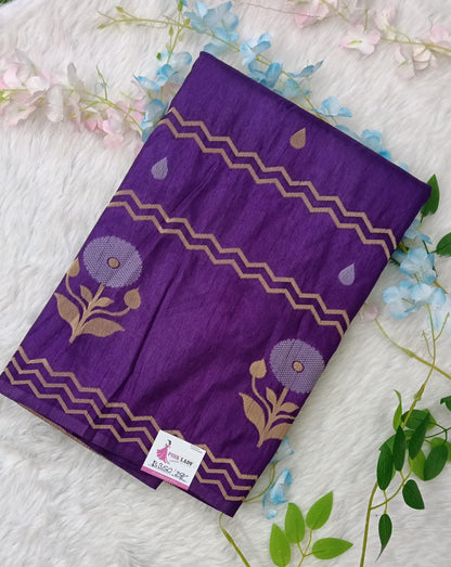 Banarasi Silk Saree with Weaving - BBS129C