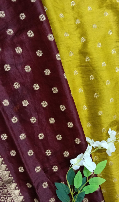 Chiniya Pattu Saree with small Weaving buta - BBS130A