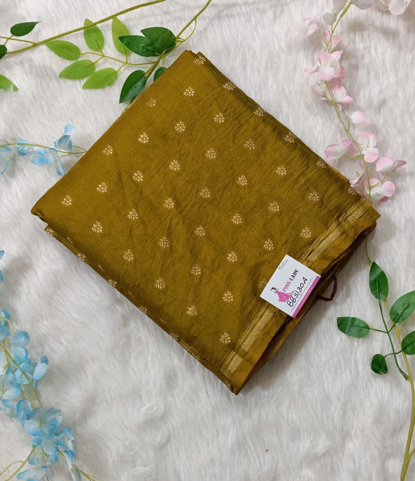 Chiniya Pattu Saree with small Weaving buta - BBS130A