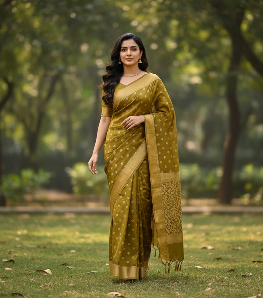 Chiniya Pattu Saree with small Weaving buta - BBS130A