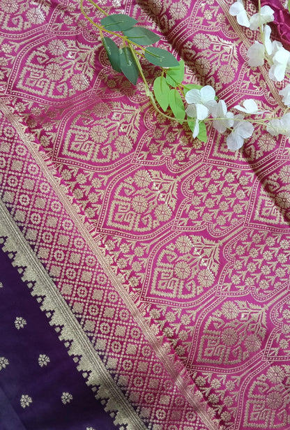 Chiniya Pattu Saree with small Weaving buta - BBS130B