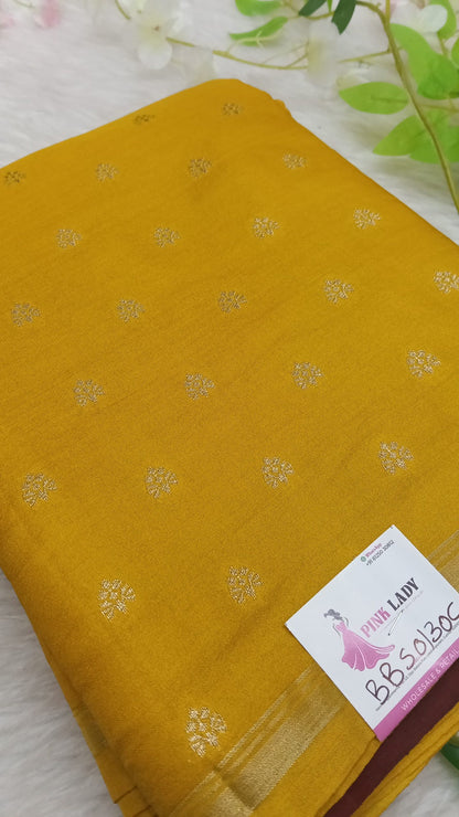 Chiniya Pattu Saree with small Weaving buta - BBS130C
