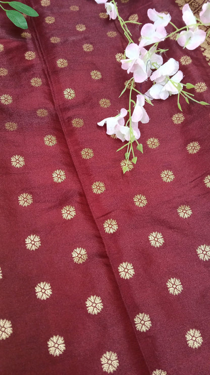 Chiniya Pattu Saree with small Weaving buta - BBS130C