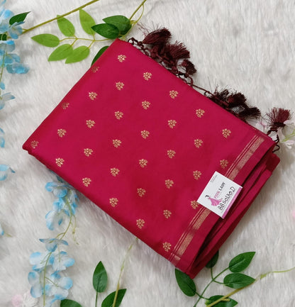 Chiniya Pattu Saree with small Weaving buta - BBS130D