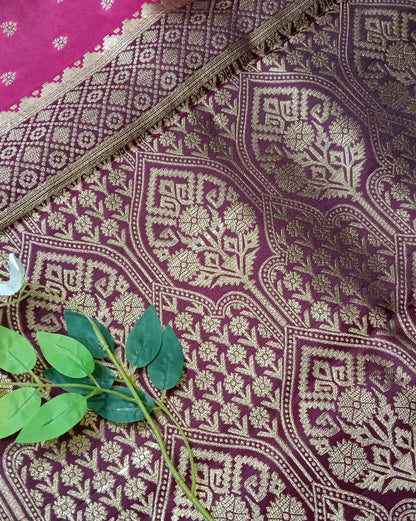 Chiniya Pattu Saree with small Weaving buta - BBS130D
