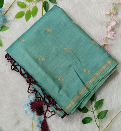 Chiniya Pattu Saree with small Weaving buta - BBS131A
