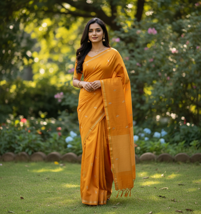 Chiniya Pattu Saree with small Weaving buta - BBS131D