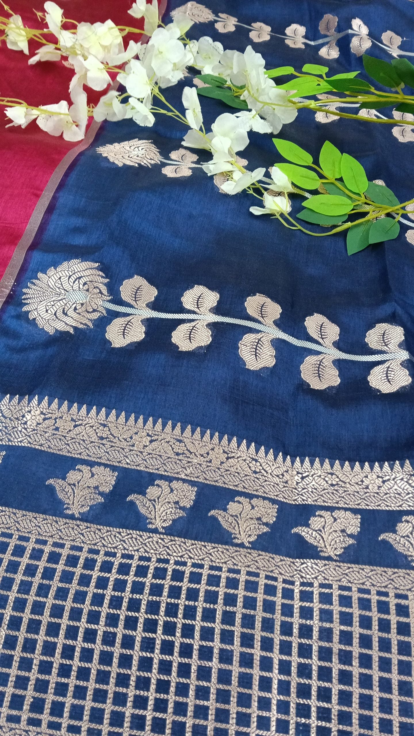 Banarasi Chiffon Sarees with Temple Border - BBS132B