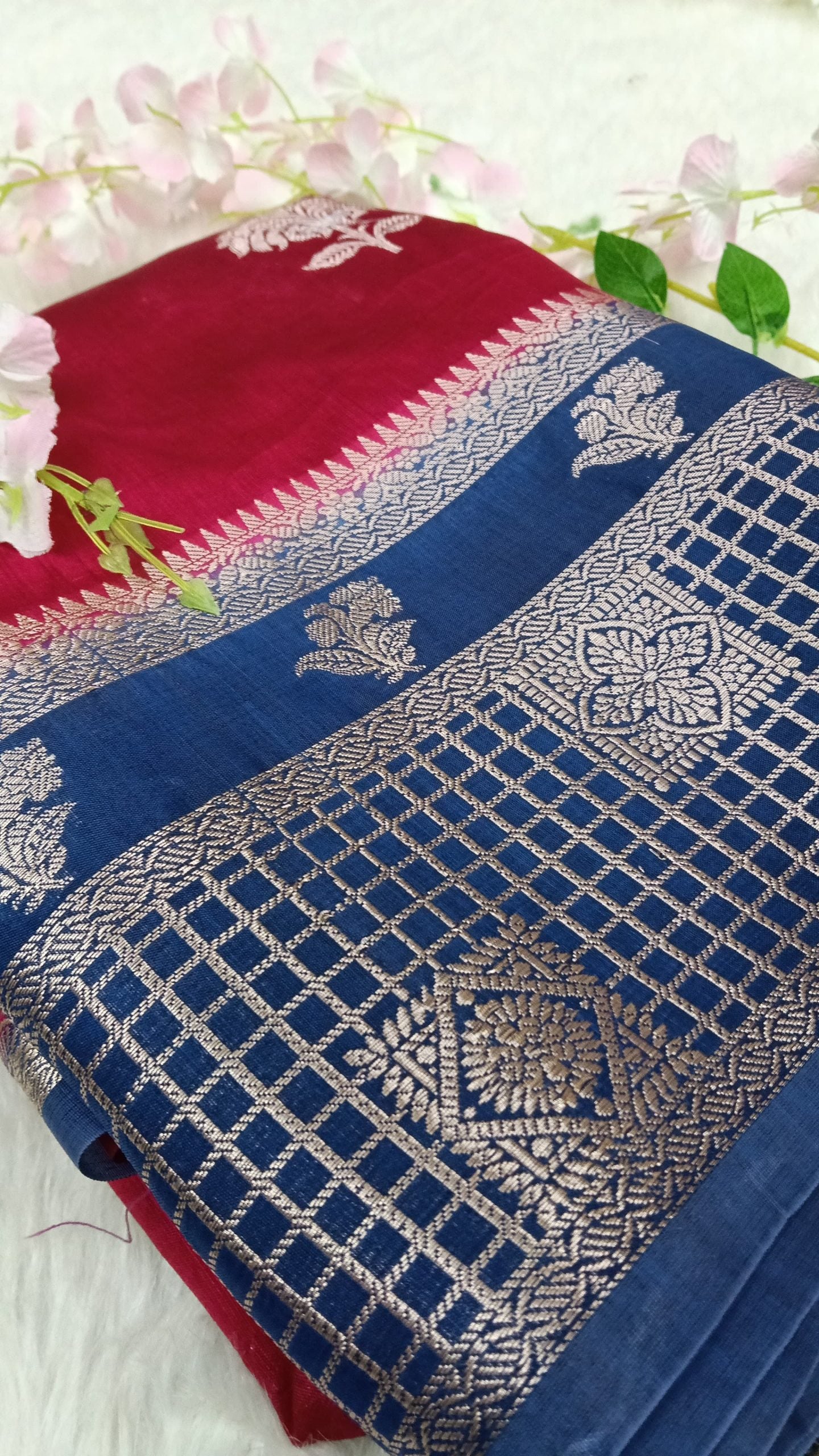 Banarasi Chiffon Sarees with Temple Border - BBS132B