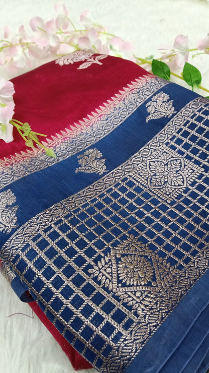 Banarasi Chiffon Sarees with Temple Border - BBS132B