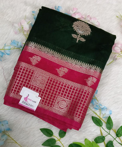 Banarasi Chiffon Sarees with Temple Border - BBS132C