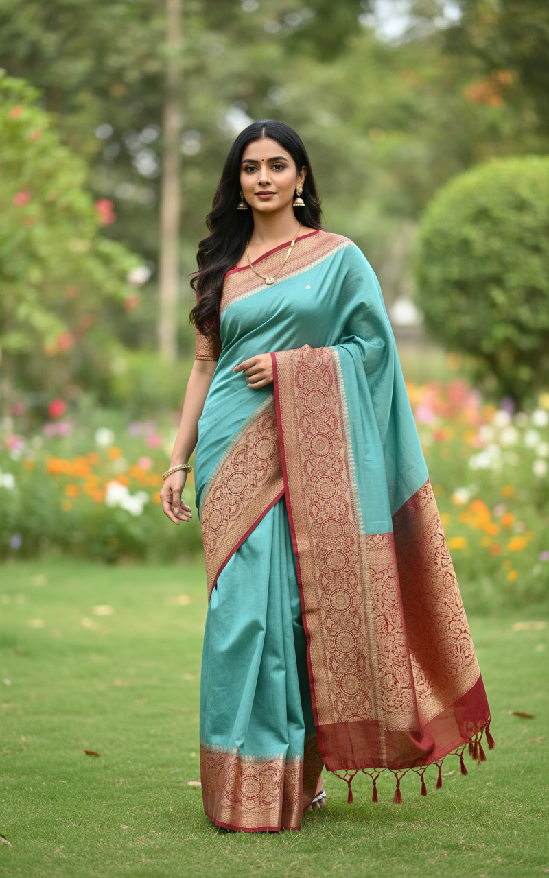 Chiniya Pattu saree with small Buta - BBS133C
