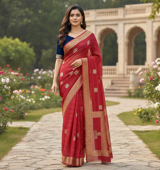 Banarasi Chiffon Georgette saree with small Buta - BBS134A