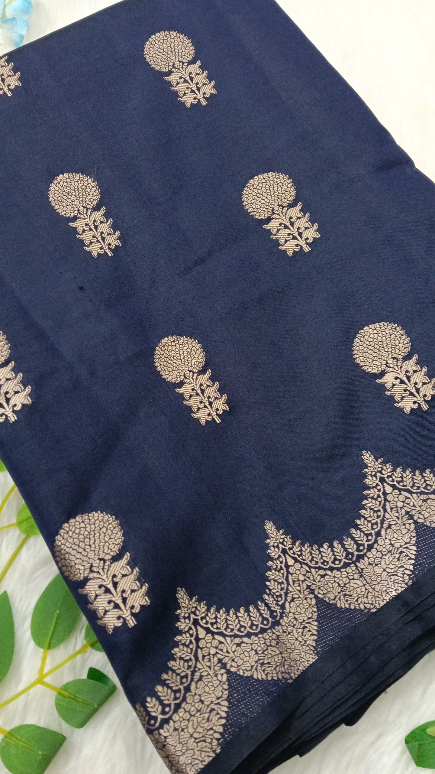 Raw Mango saree with Weaving Butas - BBS135A