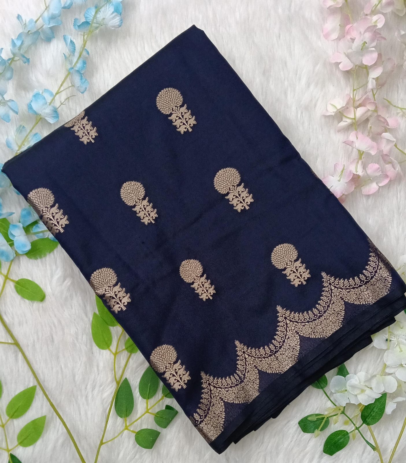 Raw Mango saree with Weaving Butas - BBS135A