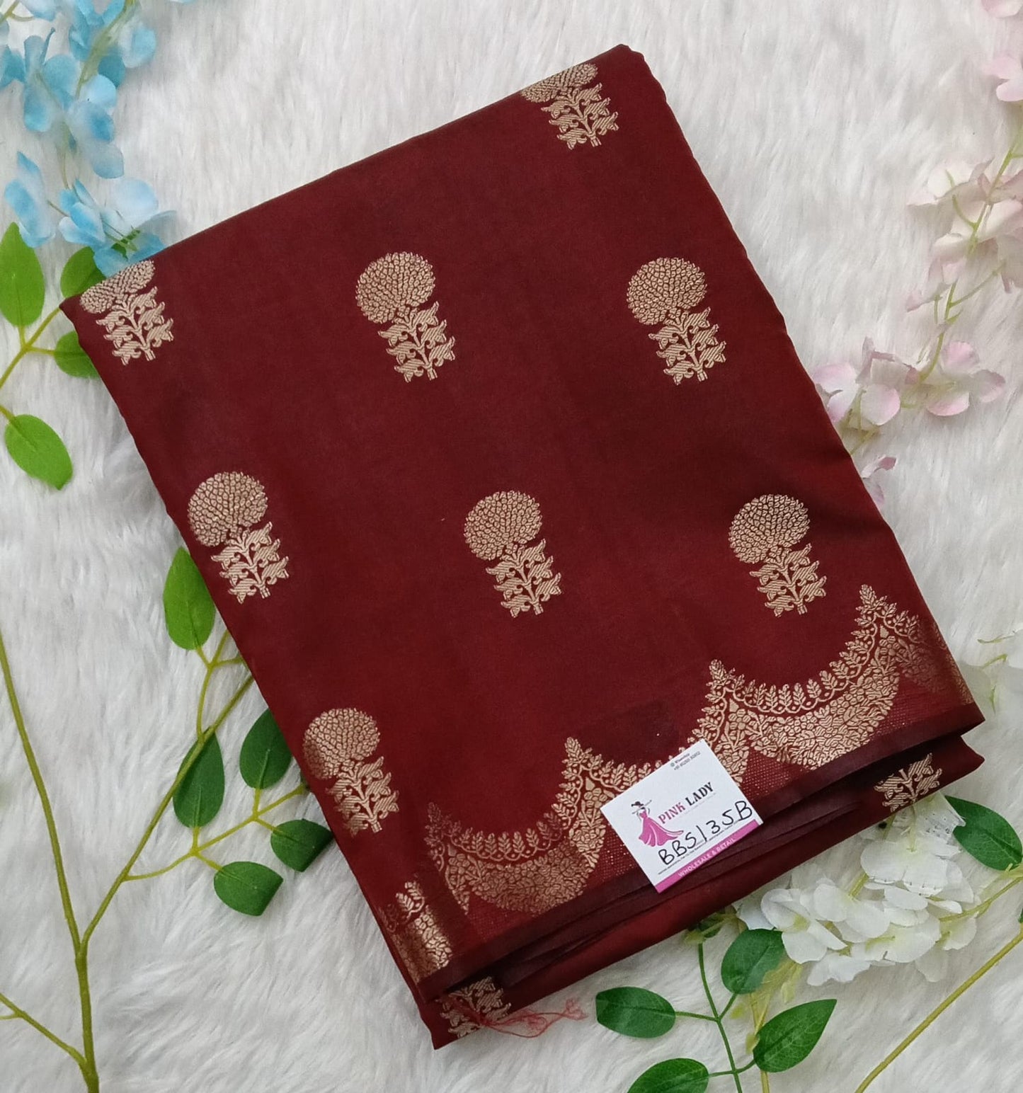 Raw Mango saree with Weaving Butas - BBS135B