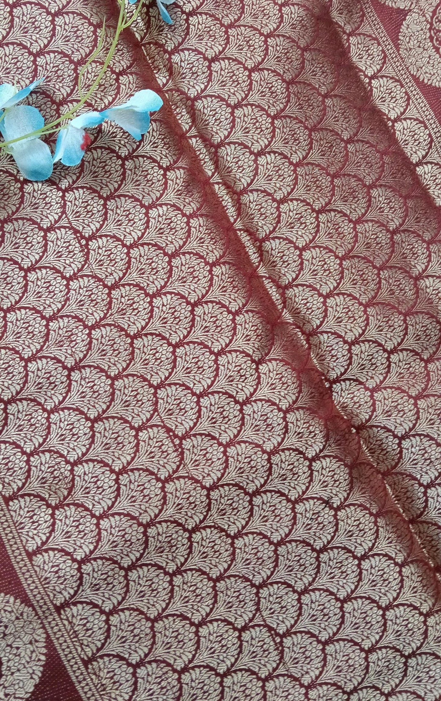 Raw Mango saree with Weaving Butas - BBS135B