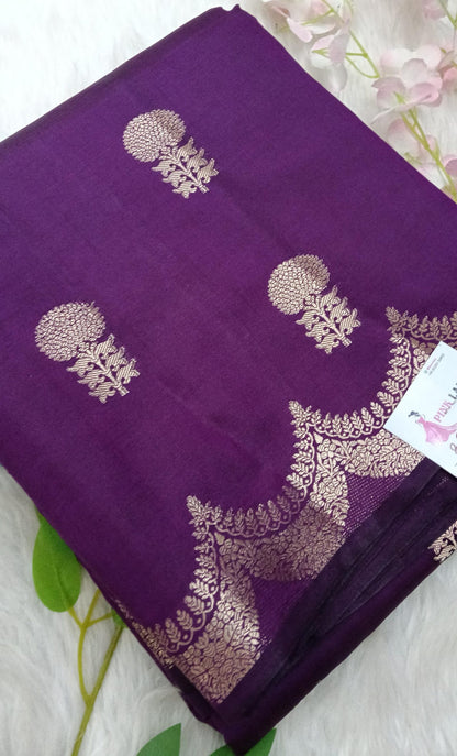 Raw Mango saree with Weaving Butas - BBS135C