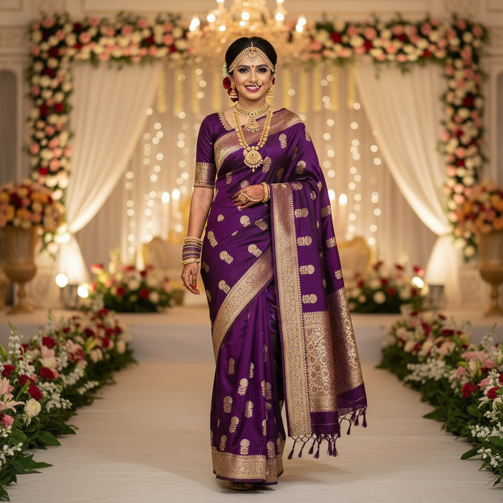 Raw Mango saree with Weaving Butas - BBS135C