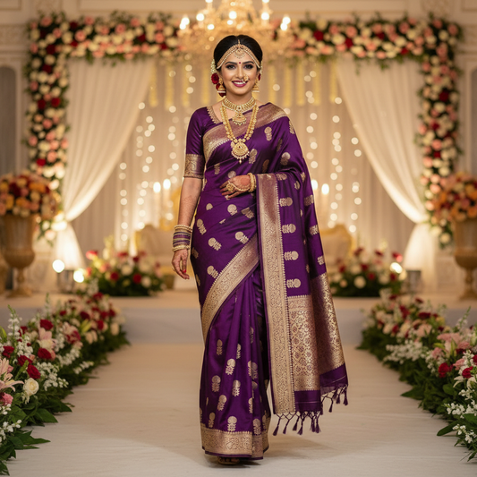 Raw Mango saree with Weaving Butas - BBS135C