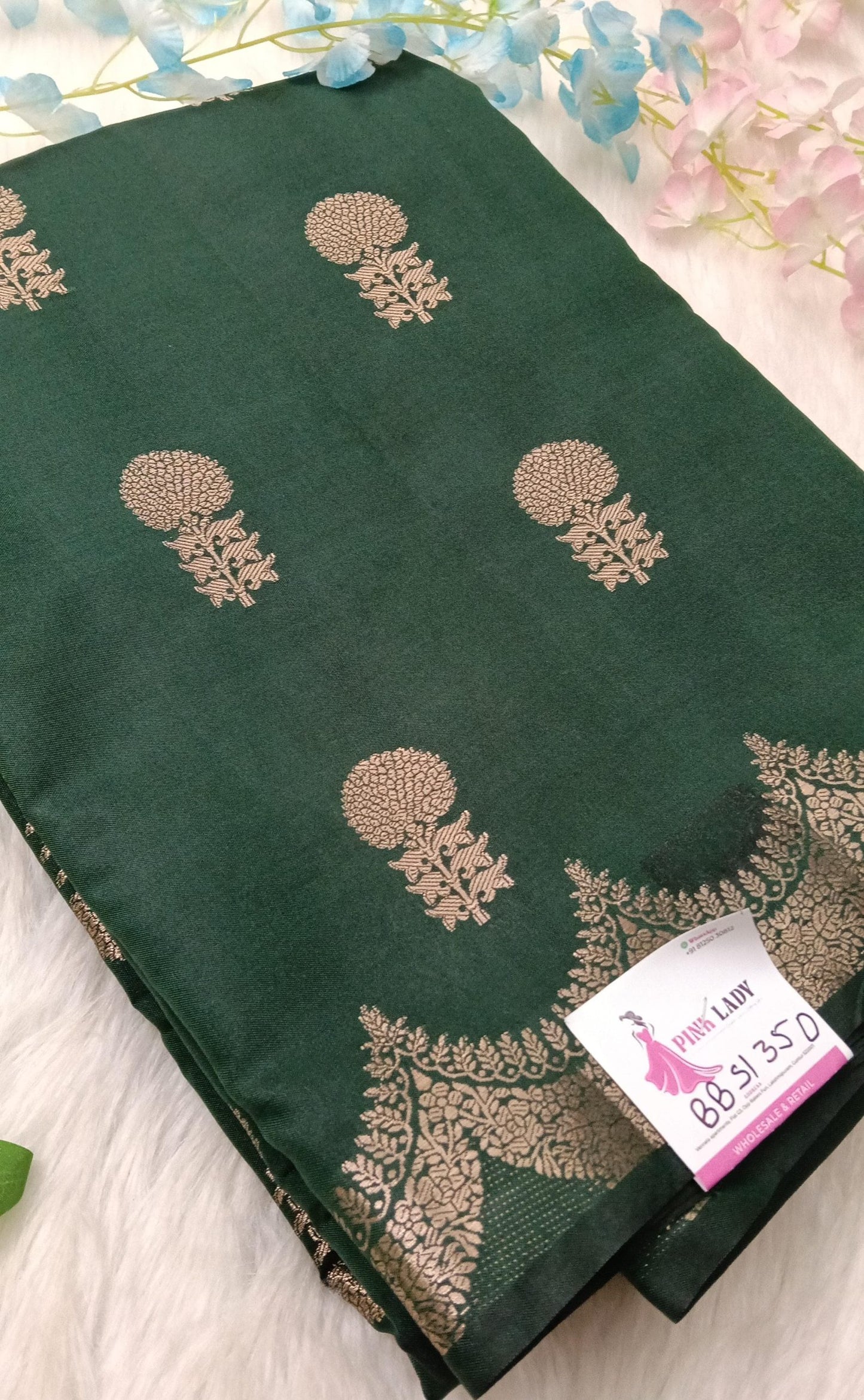 Raw Mango saree with Weaving Butas - BBS135D