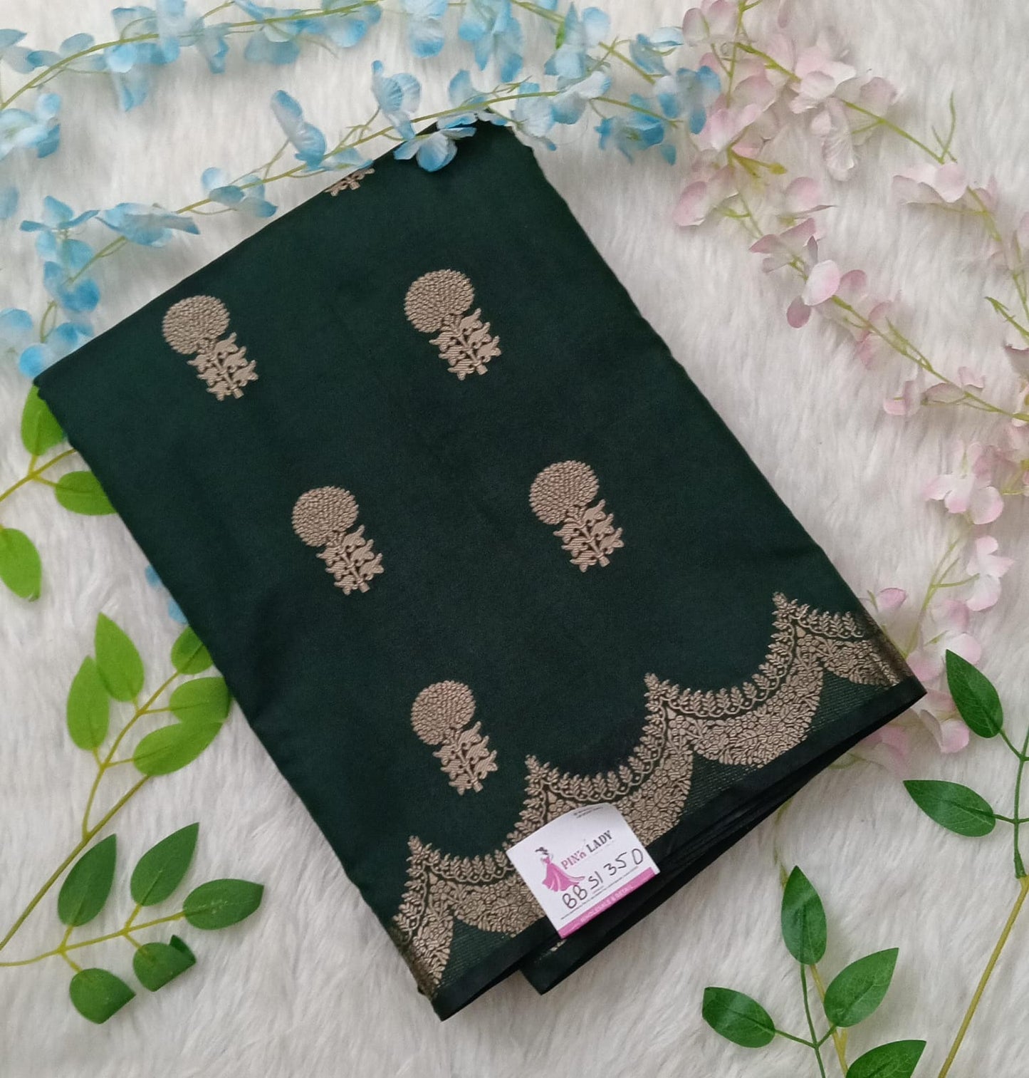 Raw Mango saree with Weaving Butas - BBS135D