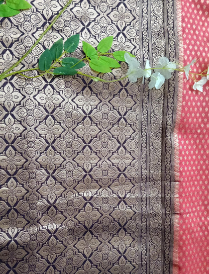Banarasi chiffon Georgette saree with meenaakari border - BBS136B