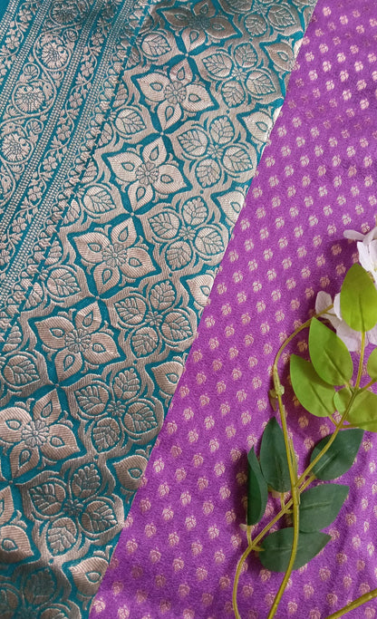 Banarasi chiffon Georgette saree with meenaakari border - BBS136C