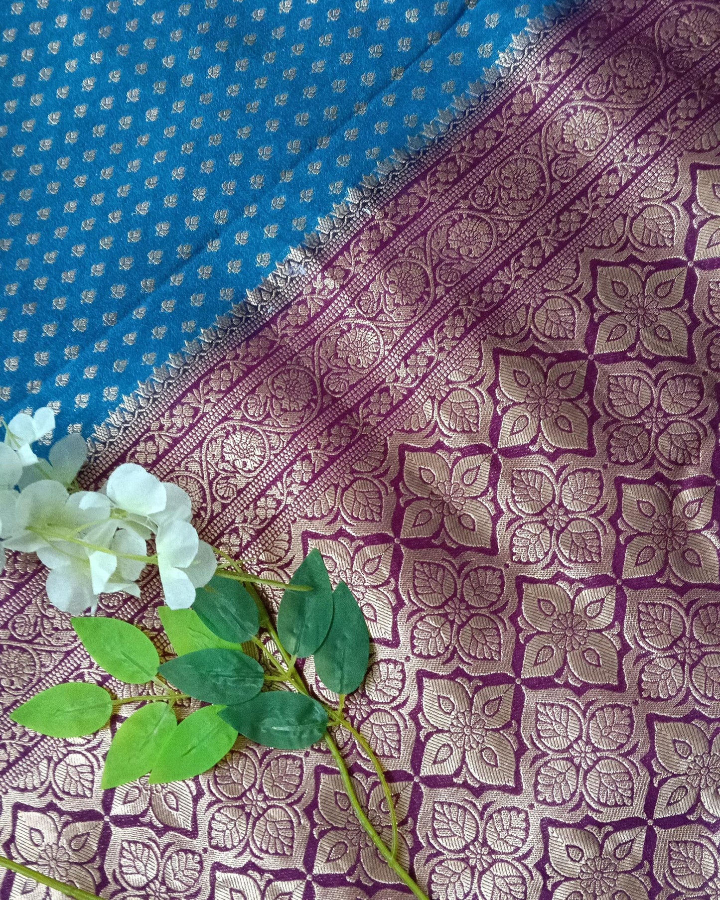 Banarasi chiffon Georgette saree with meenaakari border - BBS136D