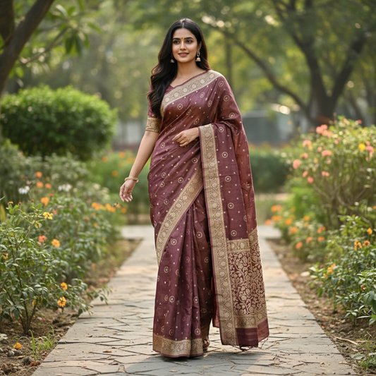 Banarasi Tissue Pattu saree with meenaakaari border - BBS067