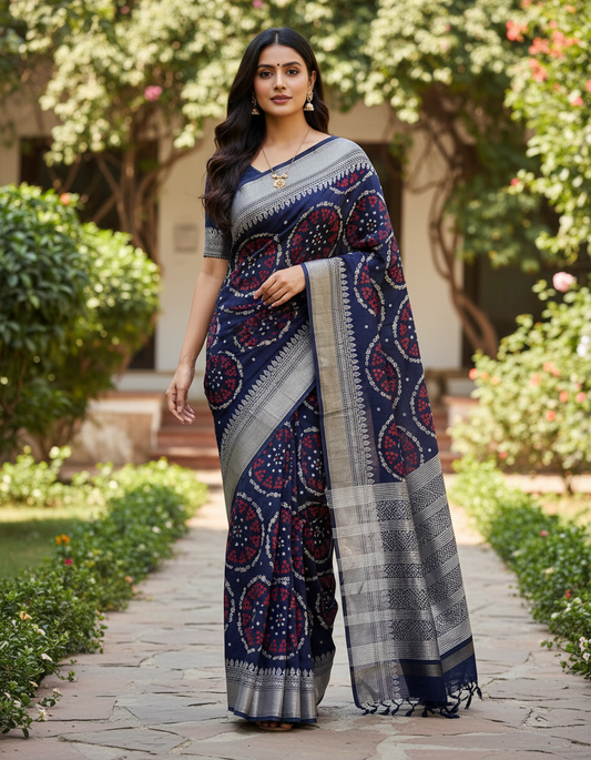 Dola Silk Saree with Bentex Border