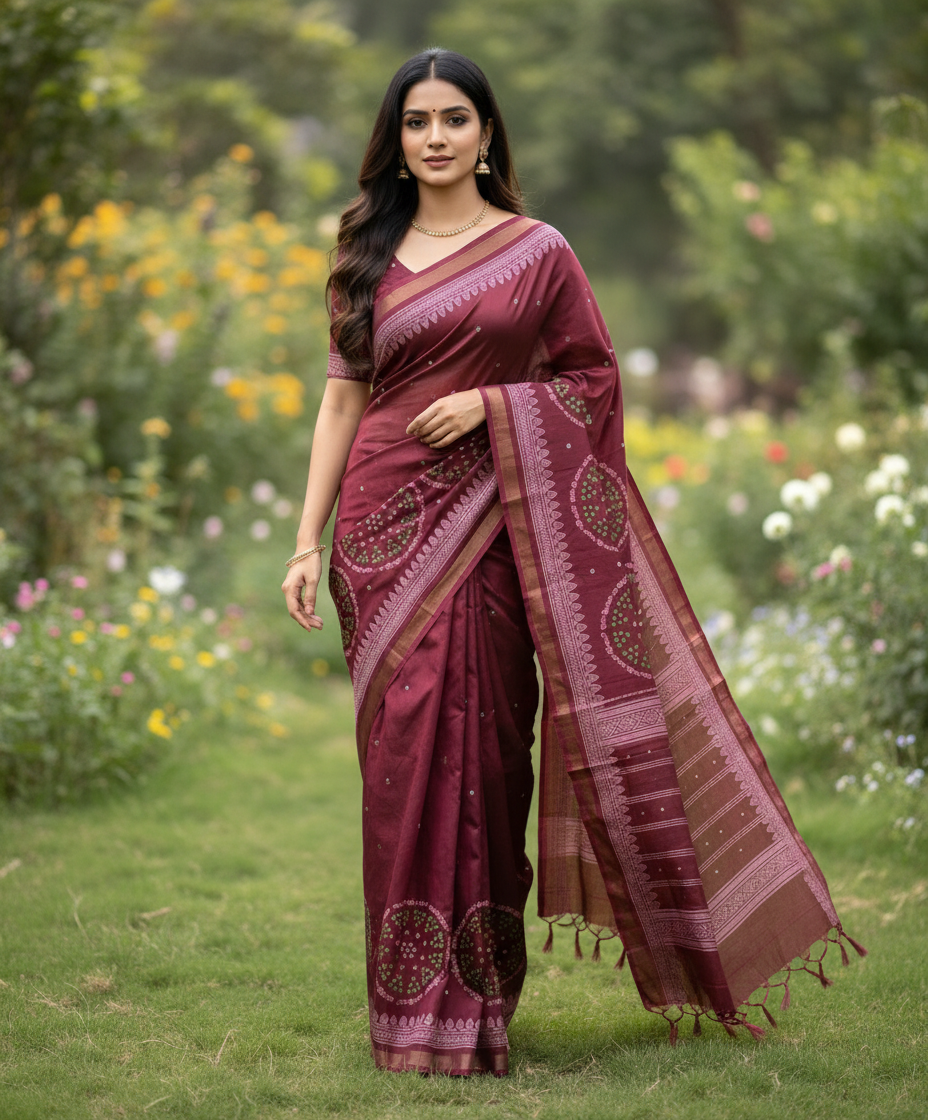 Dola Silk Saree with Bentex Border