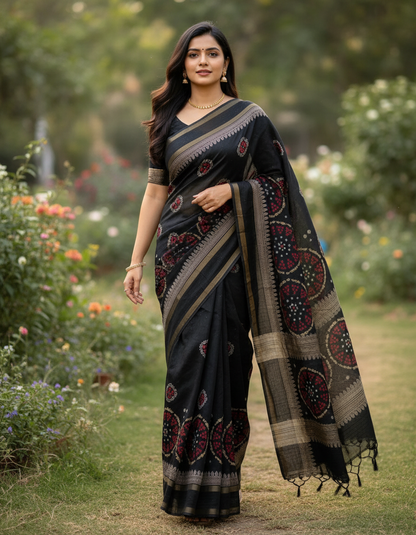 Dola Silk Saree with Bentex Border