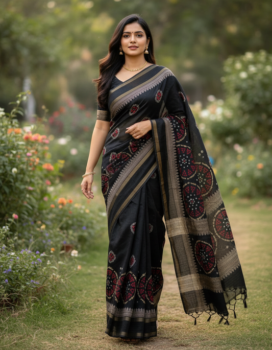 Dola Silk Saree with Bentex Border