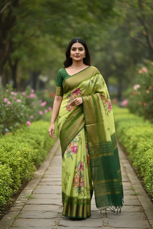 Dola Silk Saree with Bentex Border