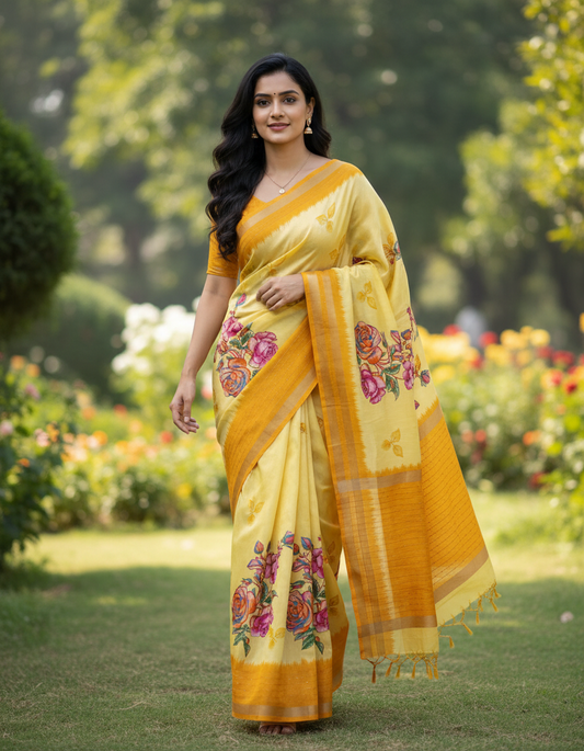 Dola Silk Saree with Bentex Border