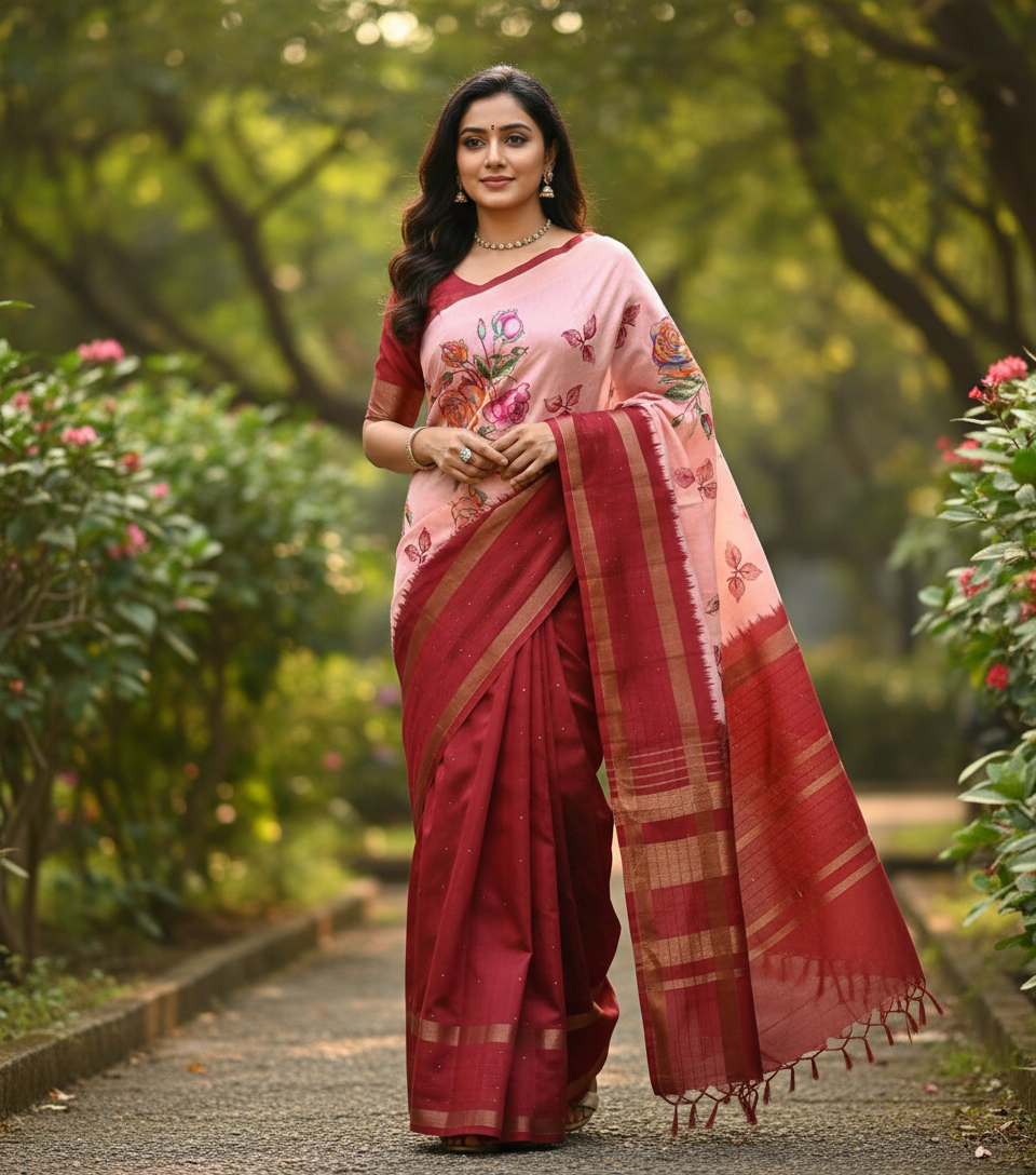 Dola Silk Saree with Bentex Border