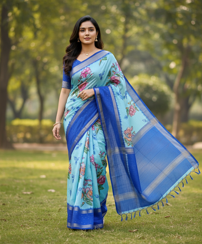 Dola Silk Saree with Bentex Border